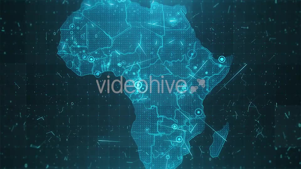 Africa Map Background Cities Connections HD Videohive 18458335 Motion Graphics Image 2