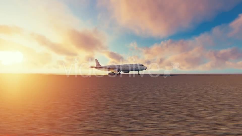 Airplane and car racing sunset Videohive 19831257 Motion Graphics Image 1