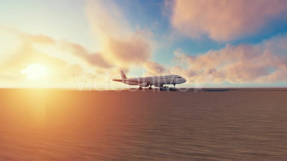 Airplane and car racing sunset Videohive 19831257 Motion Graphics Image 2