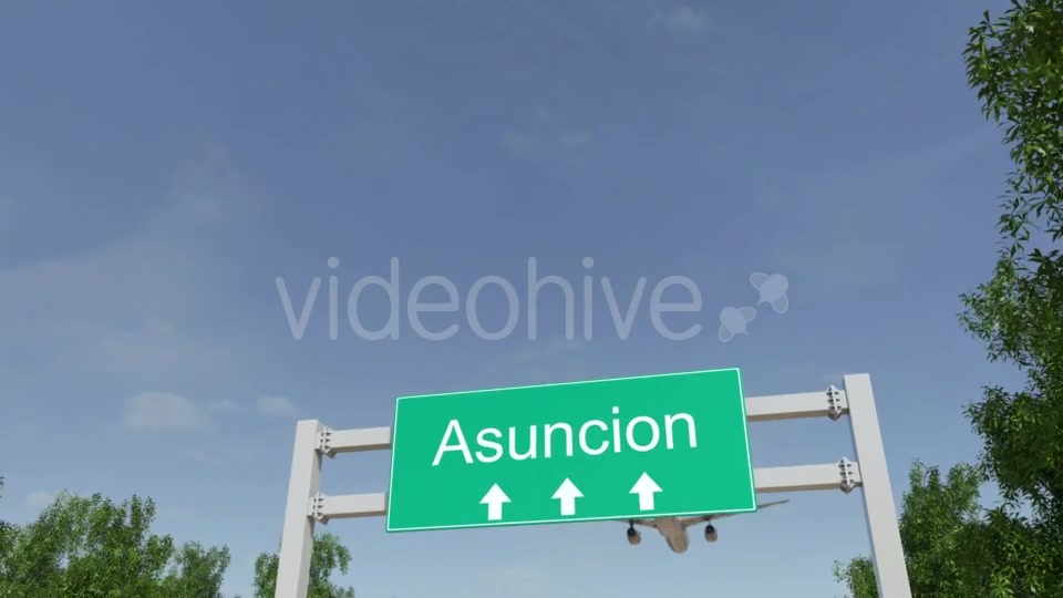 Airplane Arriving To Asuncion Airport Travelling To Paraguay Videohive 19728937 Motion Graphics Image 3