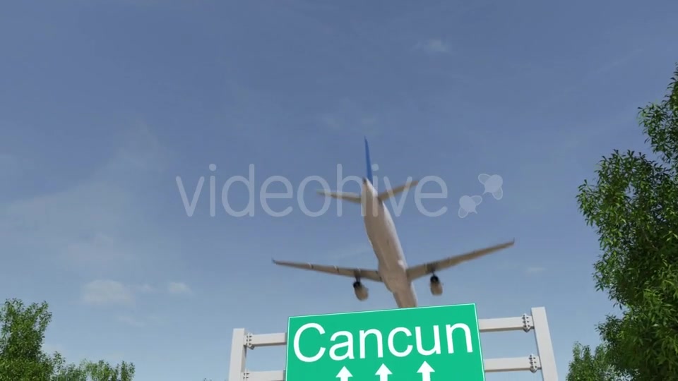 Airplane Arriving To Cancun Airport Travelling To Mexico Videohive 19728940 Motion Graphics Image 2