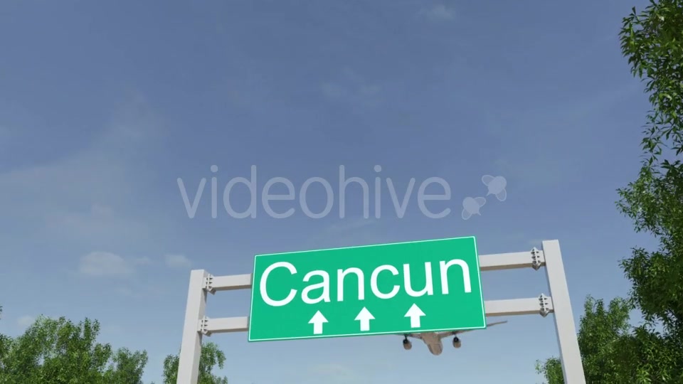 Airplane Arriving To Cancun Airport Travelling To Mexico Videohive 19728940 Motion Graphics Image 3