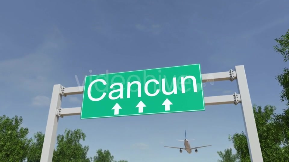 Airplane Arriving To Cancun Airport Travelling To Mexico Videohive 19728940 Motion Graphics Image 4