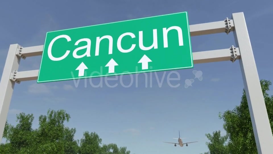 Airplane Arriving To Cancun Airport Travelling To Mexico Videohive 19728940 Motion Graphics Image 5