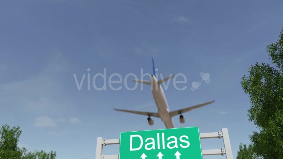 Airplane Arriving To Dallas Airport Travelling To United States Videohive 19728671 Motion Graphics Image 2