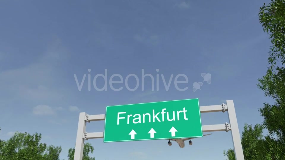 Airplane Arriving To Frankfurt Airport Travelling To Germany Videohive 19728726 Motion Graphics Image 3
