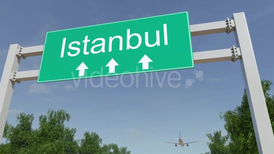 Airplane Arriving To Istanbul Airport Travelling To Turkey Videohive 19728806 Motion Graphics Image 5