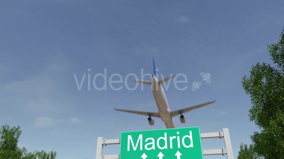 Airplane Arriving To Madrid Airport Travelling To Spain Videohive 19730621 Motion Graphics Image 2