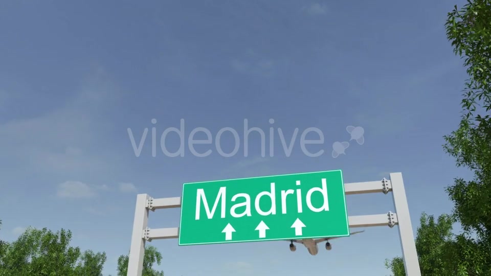 Airplane Arriving To Madrid Airport Travelling To Spain Videohive 19730621 Motion Graphics Image 3