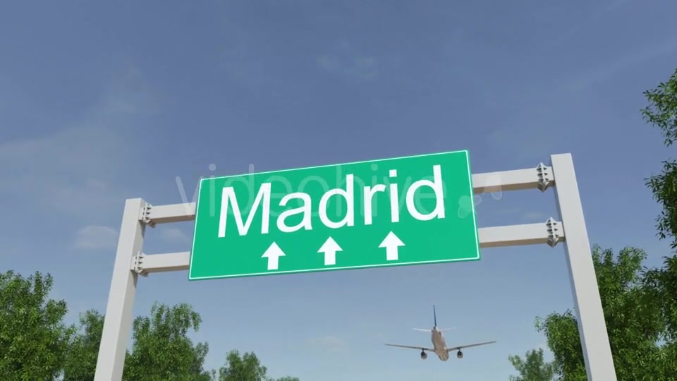 Airplane Arriving To Madrid Airport Travelling To Spain Videohive 19730621 Motion Graphics Image 4