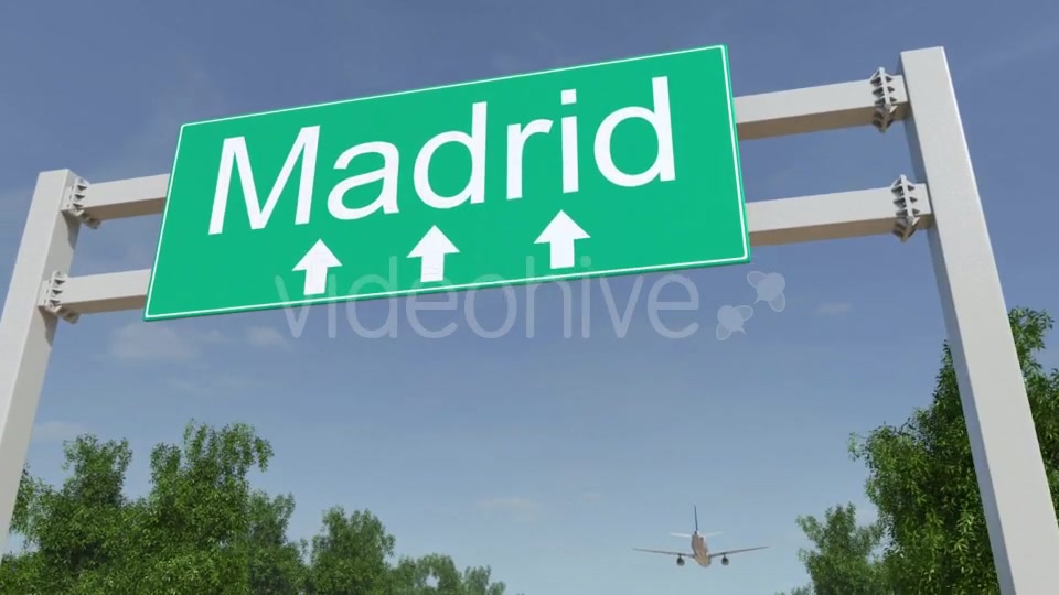 Airplane Arriving To Madrid Airport Travelling To Spain Videohive 19730621 Motion Graphics Image 5