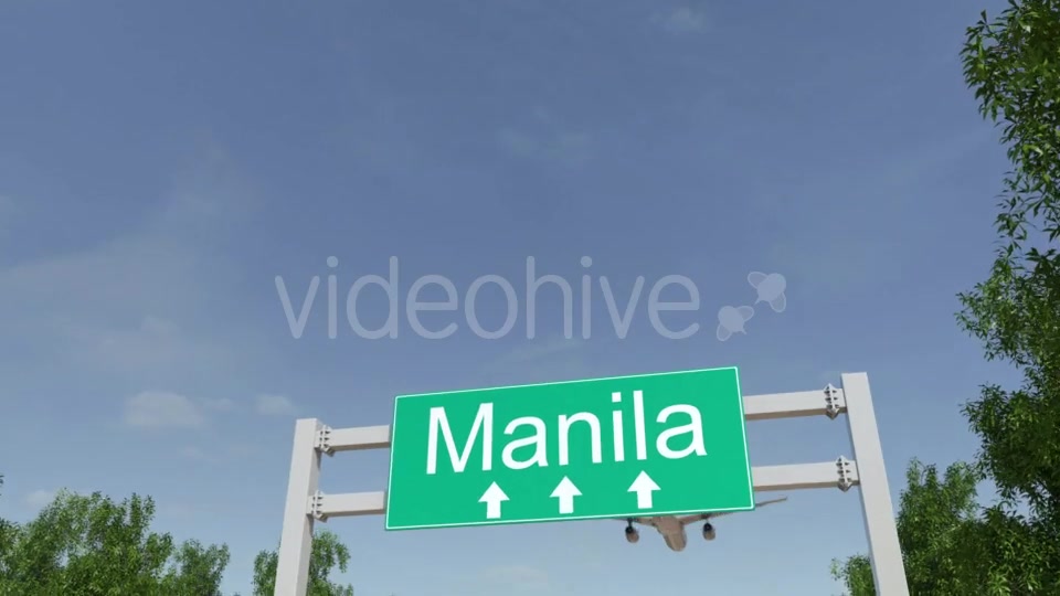 Airplane Arriving To Manila Airport Travelling To Philippines Videohive 19730848 Motion Graphics Image 3