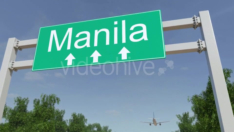 Airplane Arriving To Manila Airport Travelling To Philippines Videohive 19730848 Motion Graphics Image 5