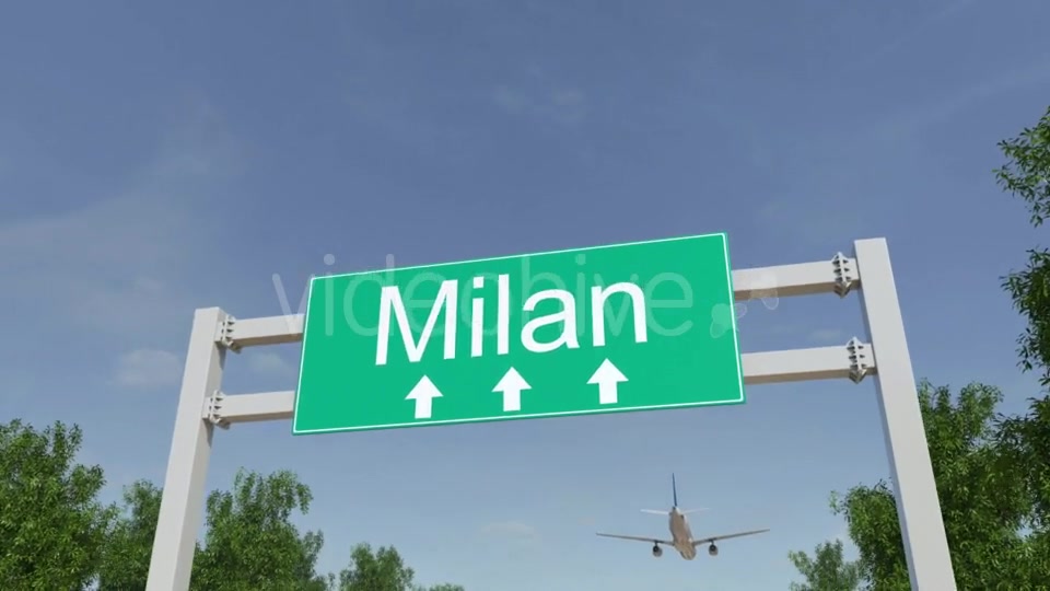 Airplane Arriving To Milan Airport Travelling To Italy Videohive 19731038 Motion Graphics Image 4