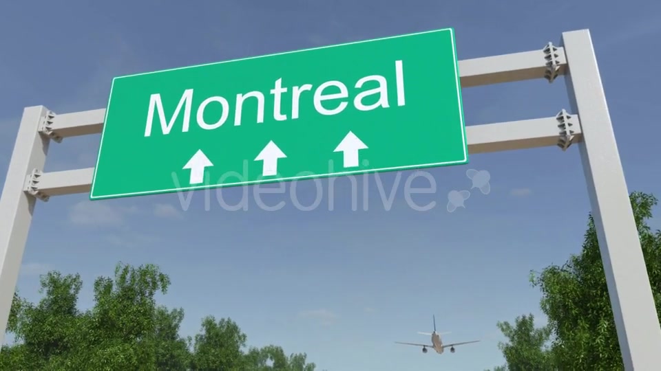 Airplane Arriving To Montreal Airport Travelling To Canada Videohive 19731089 Motion Graphics Image 5