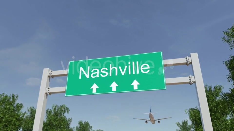 Airplane Arriving To Nashville Airport Travelling To United States Videohive 19731128 Motion Graphics Image 4