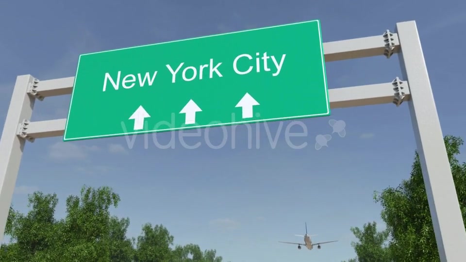 Airplane Arriving To New York City Airport Travelling To United States Videohive 19731161 Motion Graphics Image 5