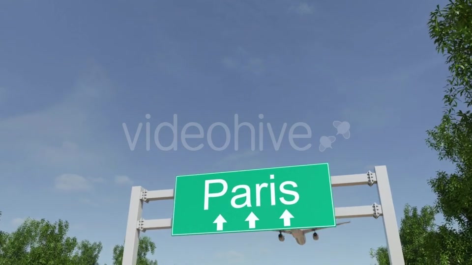 Airplane Arriving To Paris Airport Travelling To France Videohive 19731291 Motion Graphics Image 3