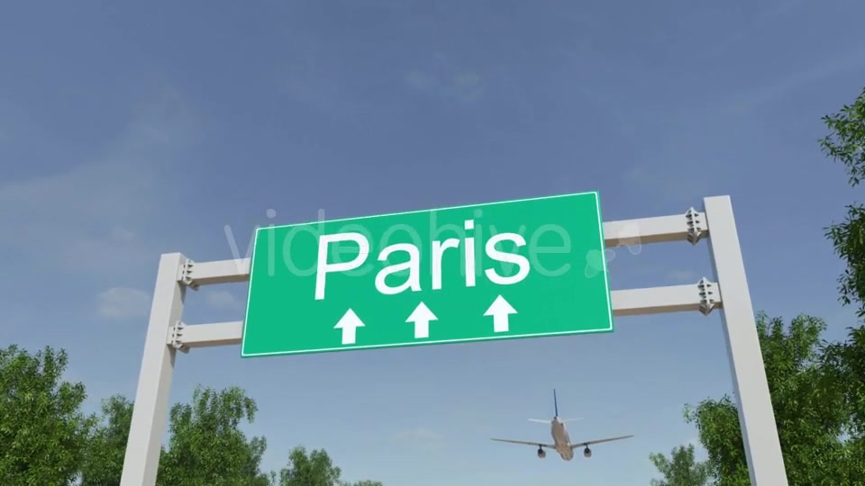 Airplane Arriving To Paris Airport Travelling To France Videohive 19731291 Motion Graphics Image 4
