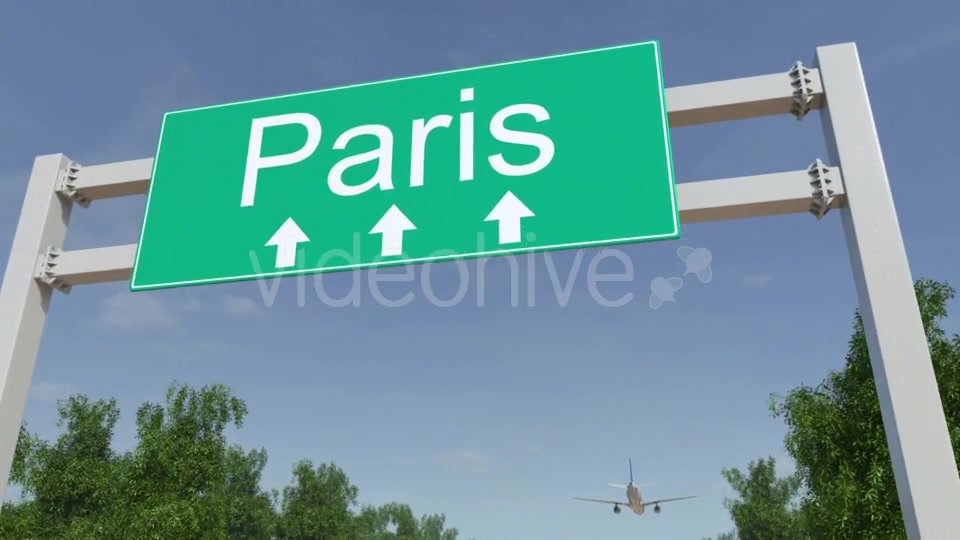 Airplane Arriving To Paris Airport Travelling To France Videohive 19731291 Motion Graphics Image 5