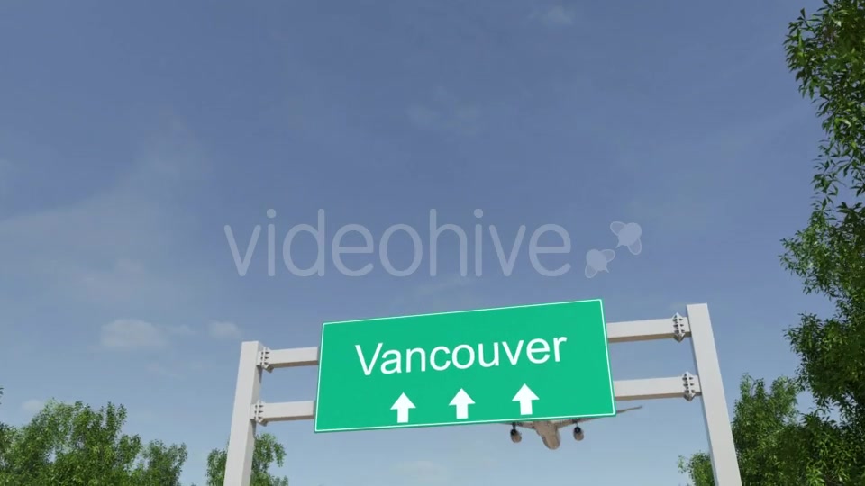 Airplane Arriving To Vancouver Airport Travelling To Canada Videohive 19733917 Motion Graphics Image 3