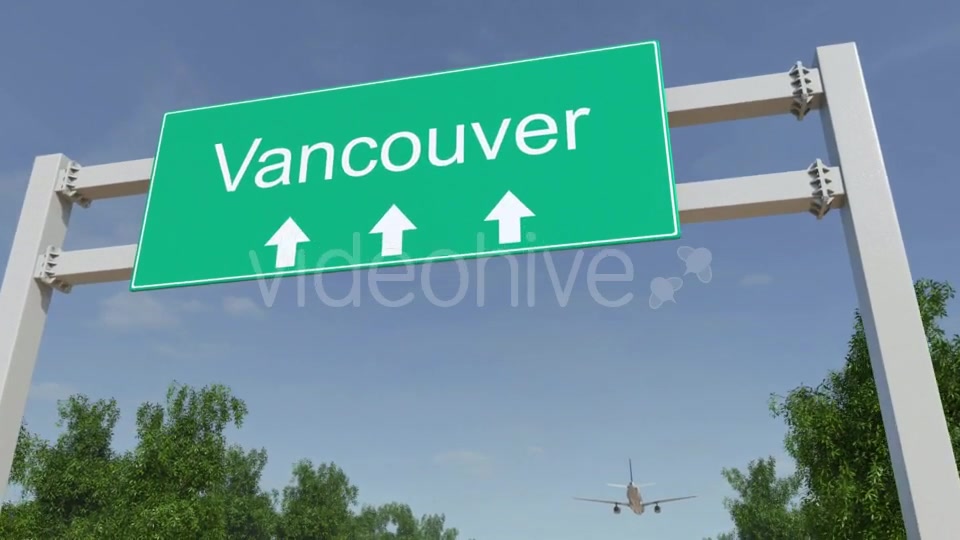 Airplane Arriving To Vancouver Airport Travelling To Canada Videohive 19733917 Motion Graphics Image 5