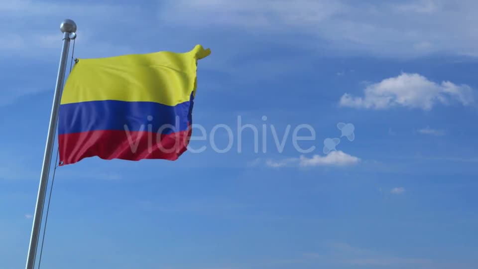 Airplane Flying Over Waving Flag of Colombia Videohive 21080376 Motion Graphics Image 1