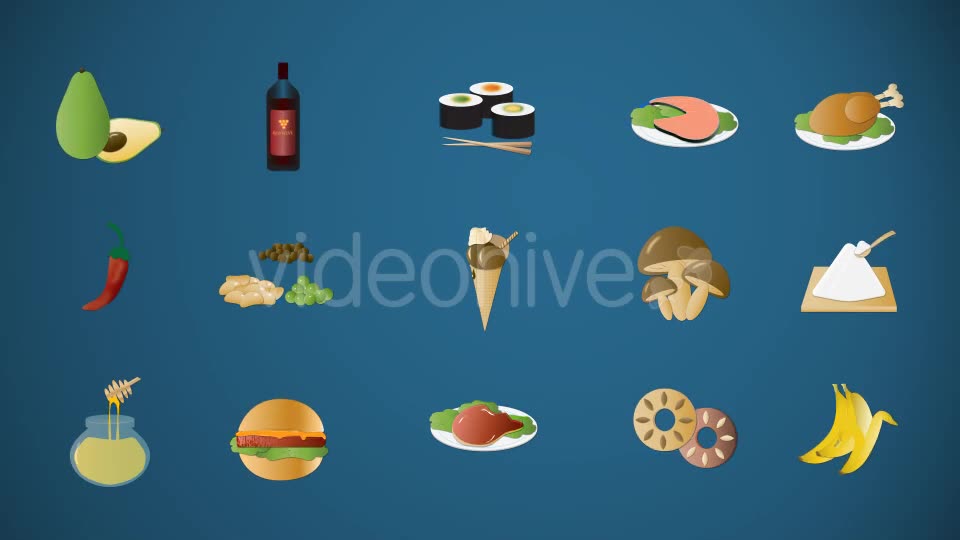 Animated Food Icons 2 Videohive 16324291 Motion Graphics Image 2