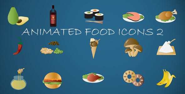 Animated Food Icons 2 - 16324291 Videohive Download