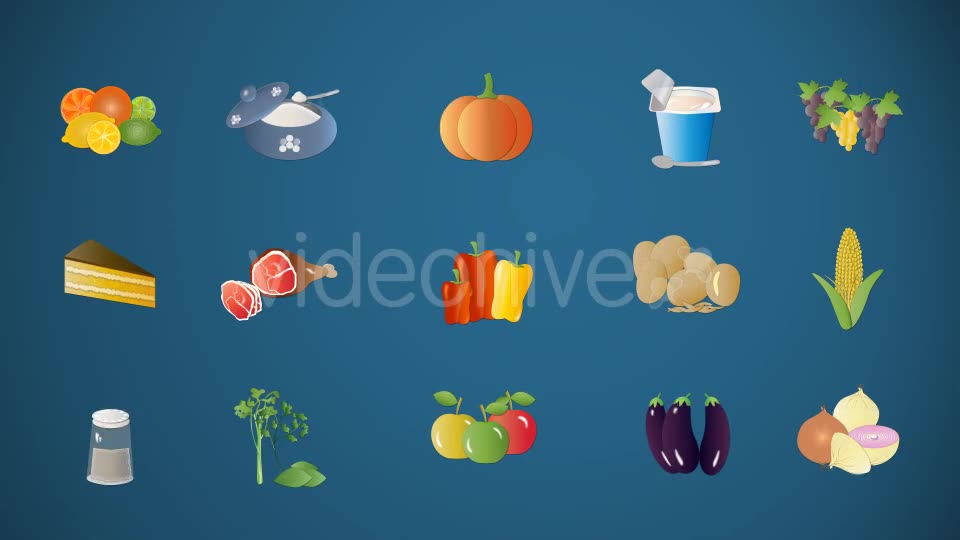 Animated Food Icons 3 Videohive 16363277 Motion Graphics Image 2