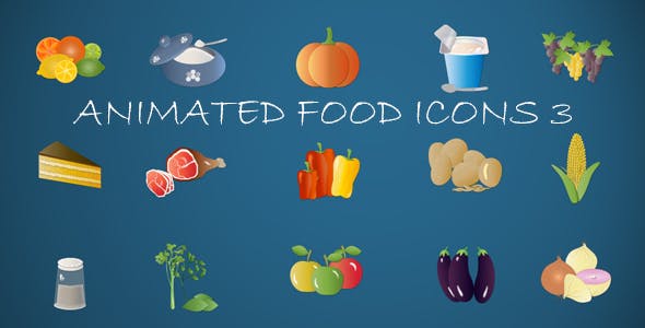 Animated Food Icons 3 - 16363277 Videohive Download