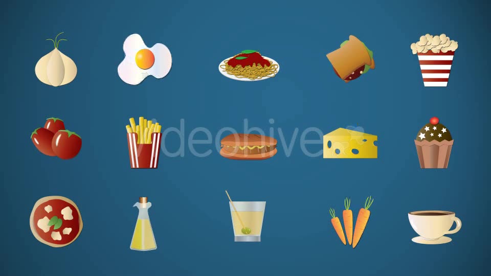 Animated Food Icons Videohive 16144698 Motion Graphics Image 2