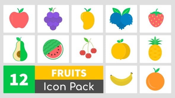 Animated Fruit Icons Pack - 24074446 Videohive Download