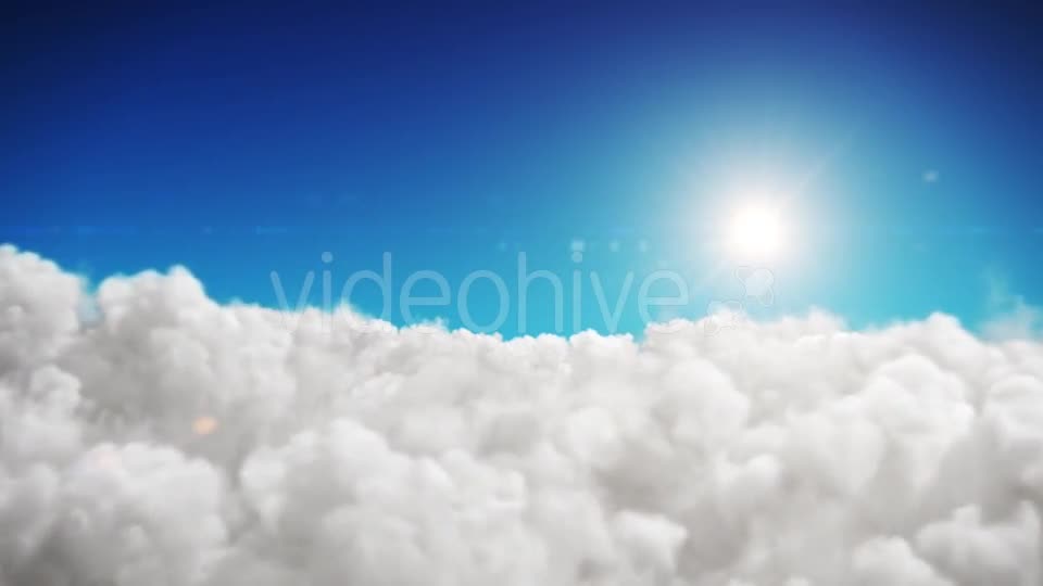 Animation Blue Sky And Sun Background With White Clouds Videohive 18429441 Motion Graphics Image 1