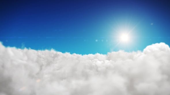 Animation Blue Sky And Sun Background With White Clouds - 18429441 Download Videohive