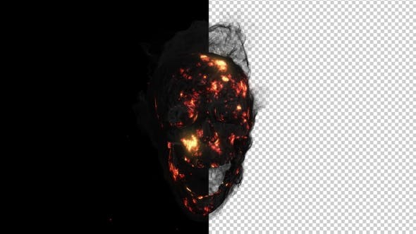 Animation Fire a Smoking Skull - 19608273 Videohive Download