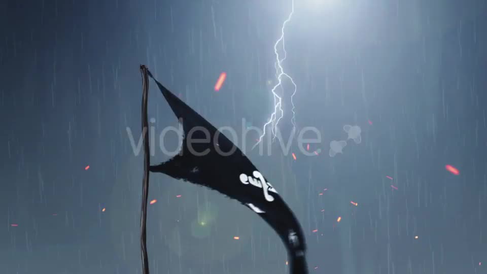 Animation of a Pirate Flag Amid Thunderstorms Videohive 19363348 Motion Graphics Image 1