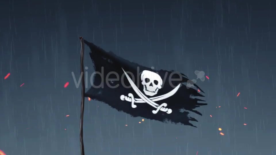 Animation of a Pirate Flag Amid Thunderstorms Videohive 19363348 Motion Graphics Image 4