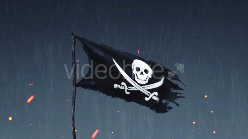 Animation of a Pirate Flag Amid Thunderstorms Videohive 19363348 Motion Graphics Image 5
