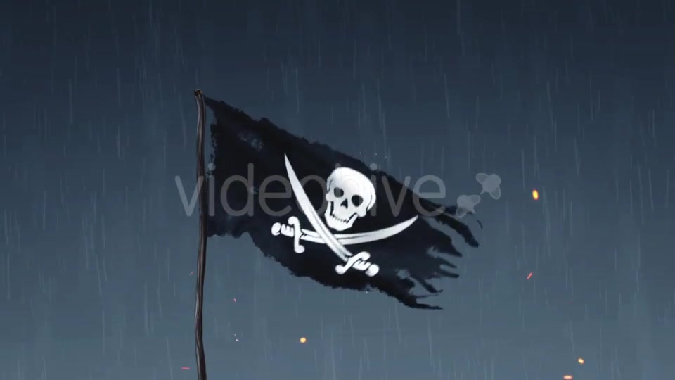 Animation of a Pirate Flag Amid Thunderstorms Videohive 19363348 Motion Graphics Image 6
