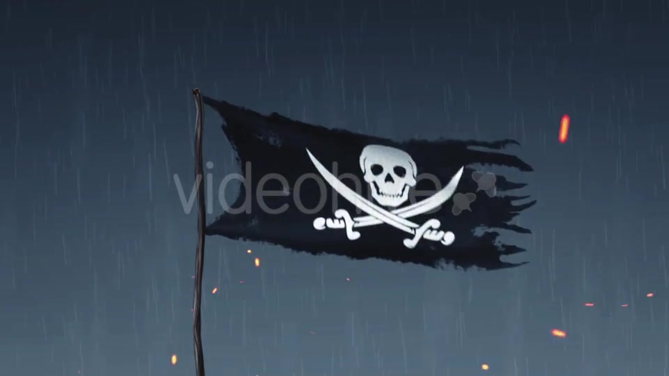 Animation of a Pirate Flag Amid Thunderstorms Videohive 19363348 Motion Graphics Image 7