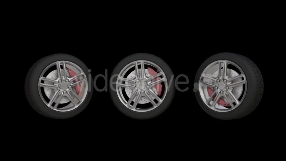 Animation of Automobile Wheels with Alpha Channel Videohive 19304808 Motion Graphics Image 1