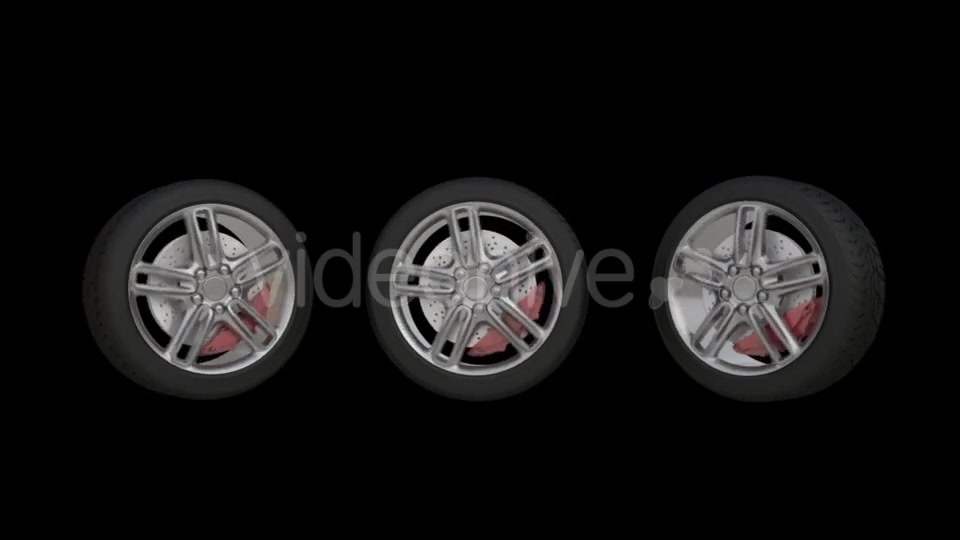 Animation of Automobile Wheels with Alpha Channel Videohive 19304808 Motion Graphics Image 3