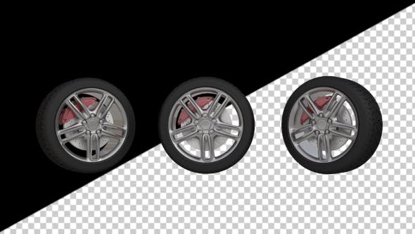 Animation of Automobile Wheels with Alpha Channel - Download 19304808 Videohive
