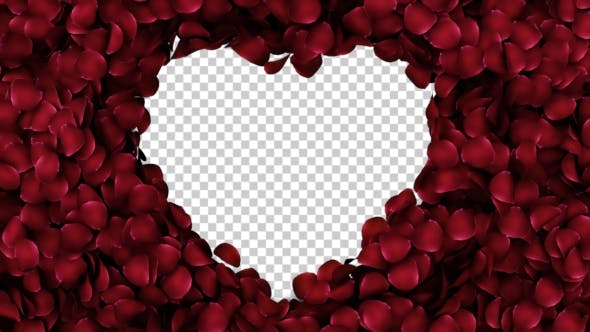 Animation Petals of Roses in a Heart - Videohive 19400754 Download