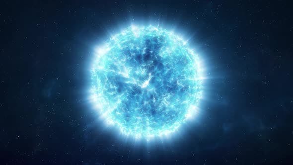 Approaching a Bright Blue Star in the Depths of Space - Videohive Download 25787503