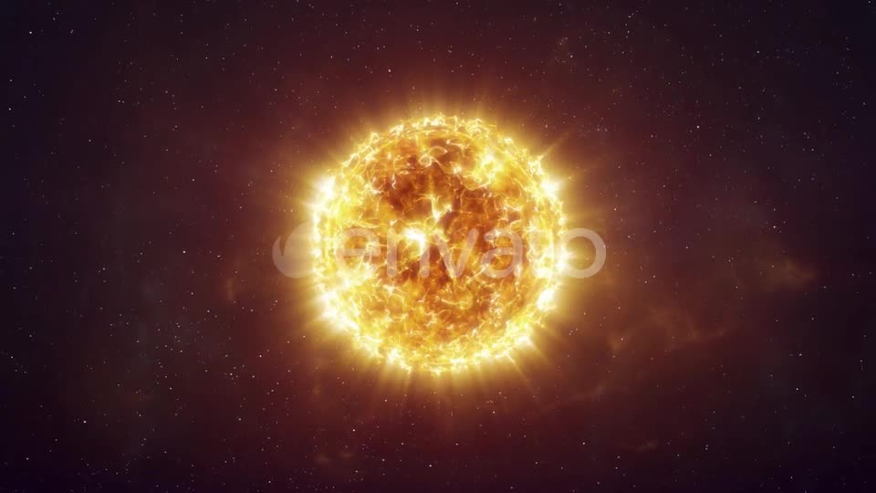 Approaching a Bright Orange Star in the Depths of Space Videohive 25787502 Motion Graphics Image 1