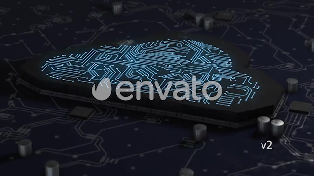 Artificial Intelligence & Digital Network Connected Cloud in Printed Circuit Board Videohive 22103565 Motion Graphics Image 11