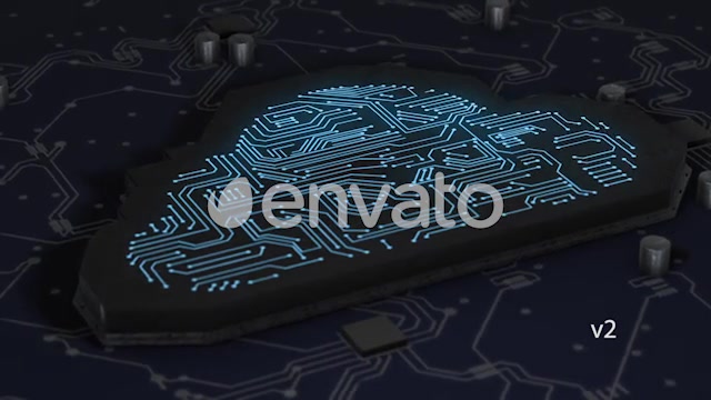 Artificial Intelligence & Digital Network Connected Cloud in Printed Circuit Board Videohive 22103565 Motion Graphics Image 6