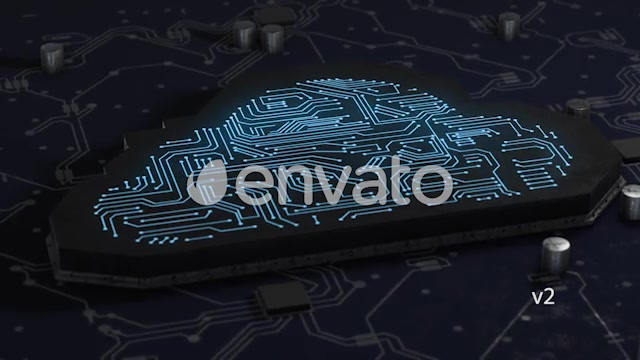 Artificial Intelligence & Digital Network Connected Cloud in Printed Circuit Board Videohive 22103565 Motion Graphics Image 7